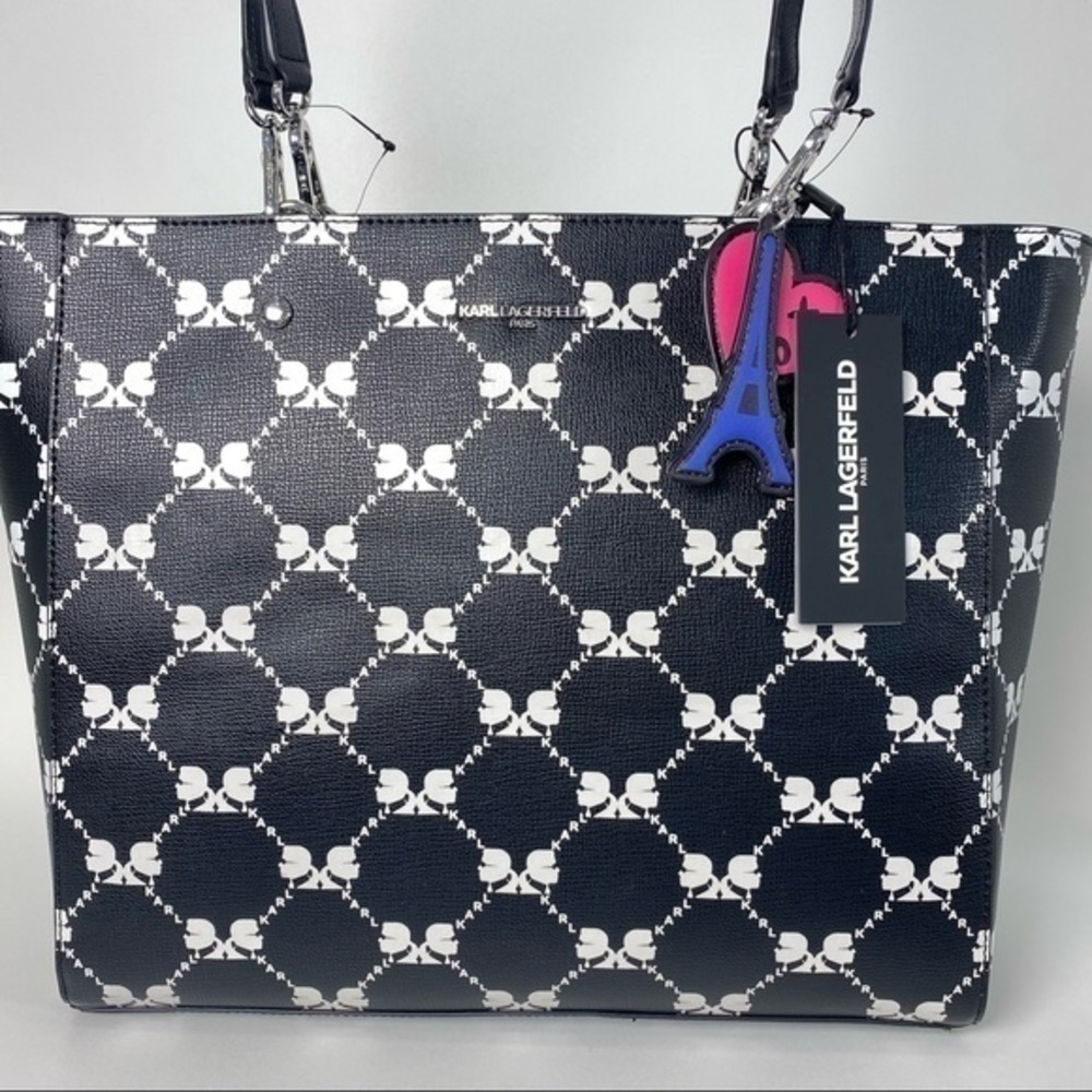 KARL LAGERFELD Tote Bag Signature Print Black - Picture 11 of 12